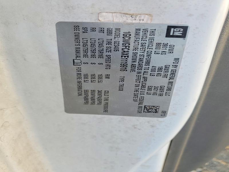 Aukcja sprzedaży 2014 Chevrolet Express G2500, vin: 1GCWGFCAXE1119916, numer aukcji: 68712326