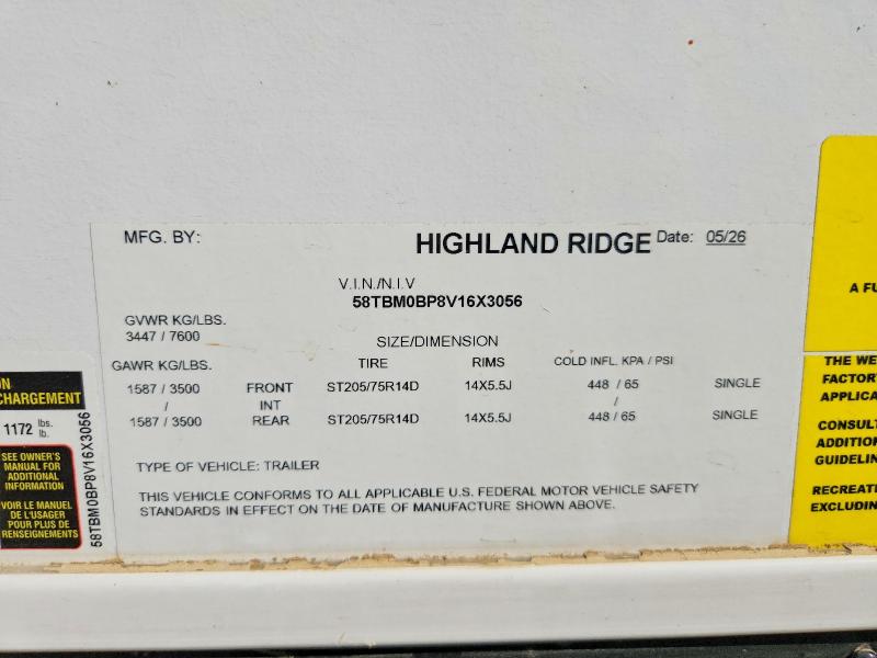 Продаж на аукціоні авто 2027 Open Range Travel Trailer, vin: 58TBM0BP8V16X3056, номер лоту: 69209006