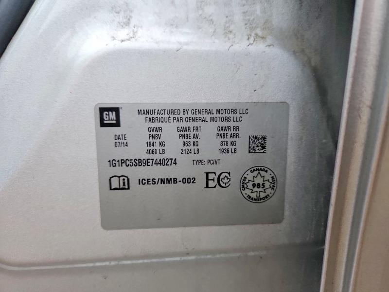 Продаж на аукціоні авто 2014 Chevrolet Cruze, vin: 1G1PC5SB9E7440274, номер лоту: 68889986