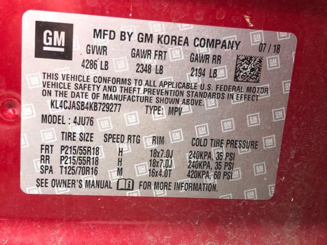 Продажа на аукционе авто 2019 Buick Encore, vin: KL4CJASB4KB729277, номер лота: 69458576