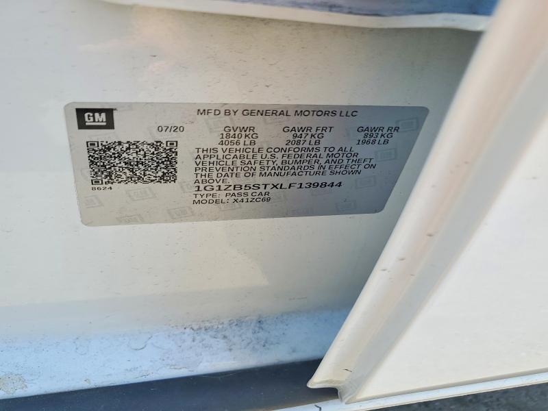 67754446 :رقم المزاد ، 1G1ZB5STXLF139844 vin ، 2020 Chevrolet Malibu مزاد بيع