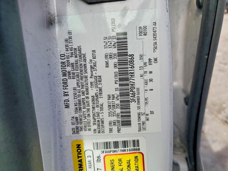 Aukcja sprzedaży 2017 Ford Fusion, vin: 3FA6P0H77HR160868, numer aukcji: 70221136