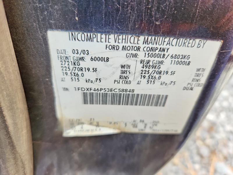 67135546 :رقم المزاد ، 1FDXF46P53EC58848 vin ، 2003 Ford F450 مزاد بيع