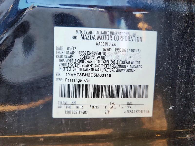 70599726 :رقم المزاد ، 1YVHZ8BH2D5M03118 vin ، 2013 Mazda 6 مزاد بيع