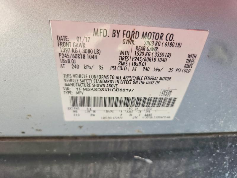 Aukcja sprzedaży 2017 Ford Explorer, vin: 1FM5K8D8XHGB88197, numer aukcji: 68433616