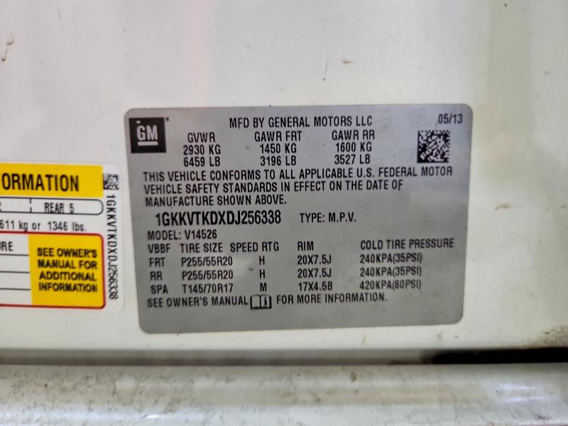 Auction sale of the 2013 Gmc Acadia, vin: 1GKKVTKDXDJ256338, lot number: 69534666
