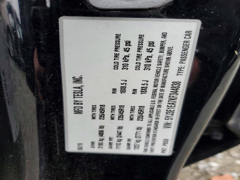 Продажа на аукционе авто 2019 Tesla Model 3, vin: 5YJ3E1EA7KF344838, номер лота: 70148566