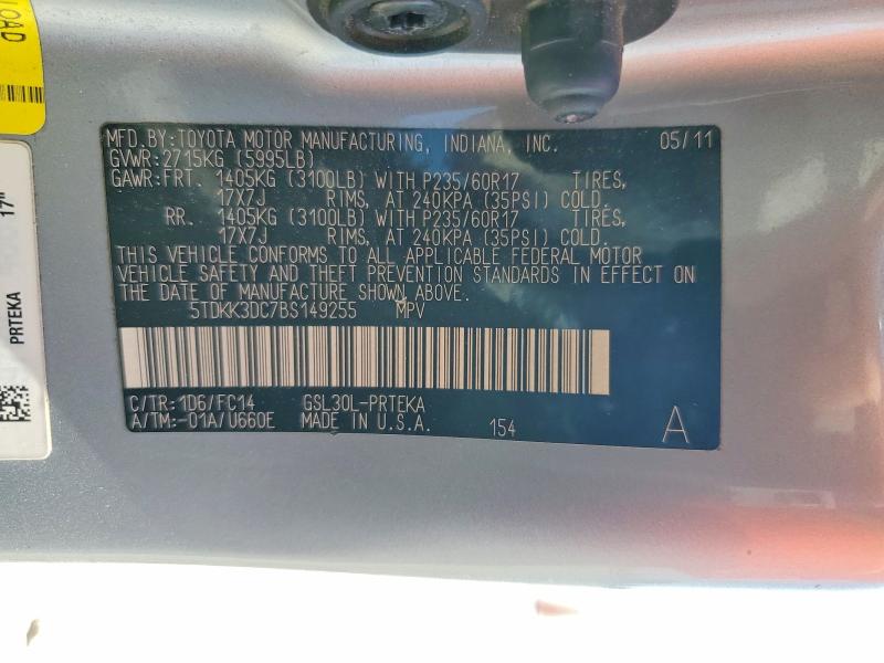 Продаж на аукціоні авто 2011 Toyota Sienna, vin: 5TDKK3DC7BS149255, номер лоту: 70668536