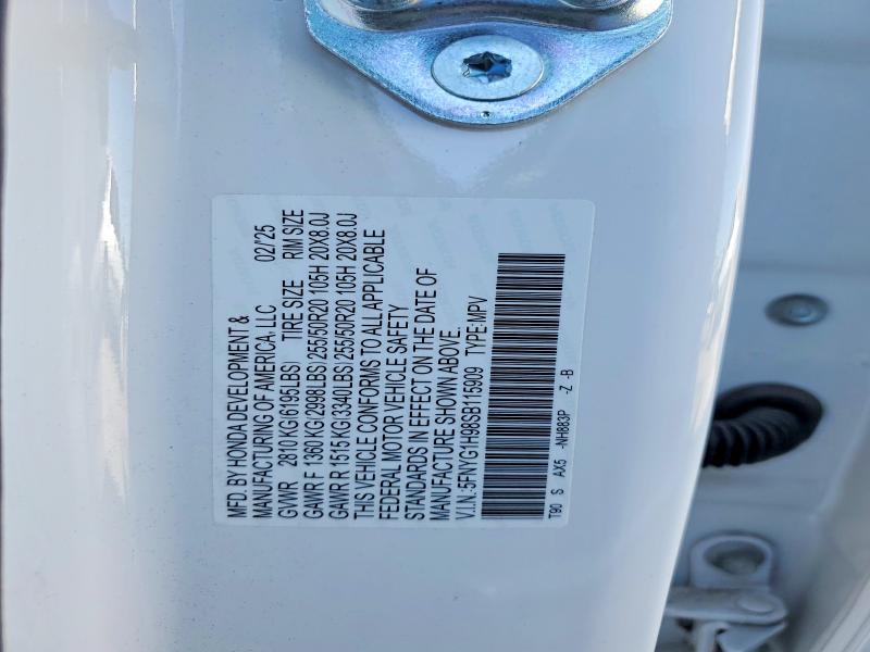 2025 Honda Pilot მანქანა იყიდება აუქციონზე, vin: 5FNYG1H98SB115909, აუქციონის ნომერი: 65914576