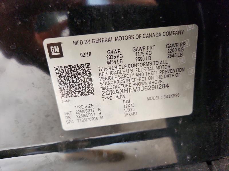 Продажа на аукционе авто 2018 Chevrolet Equinox, vin: 2GNAXHEV3J6290284, номер лота: 67085516