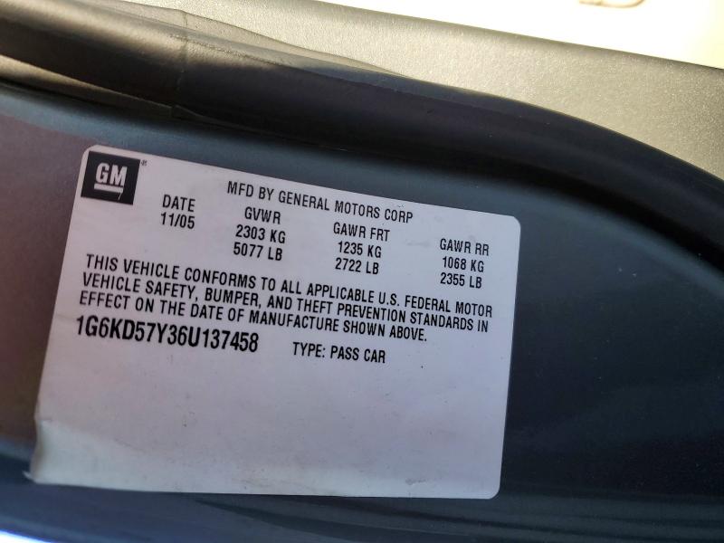 Продажа на аукционе авто 2006 Cadillac Dts, vin: 1G6KD57Y36U137458, номер лота: 65963286