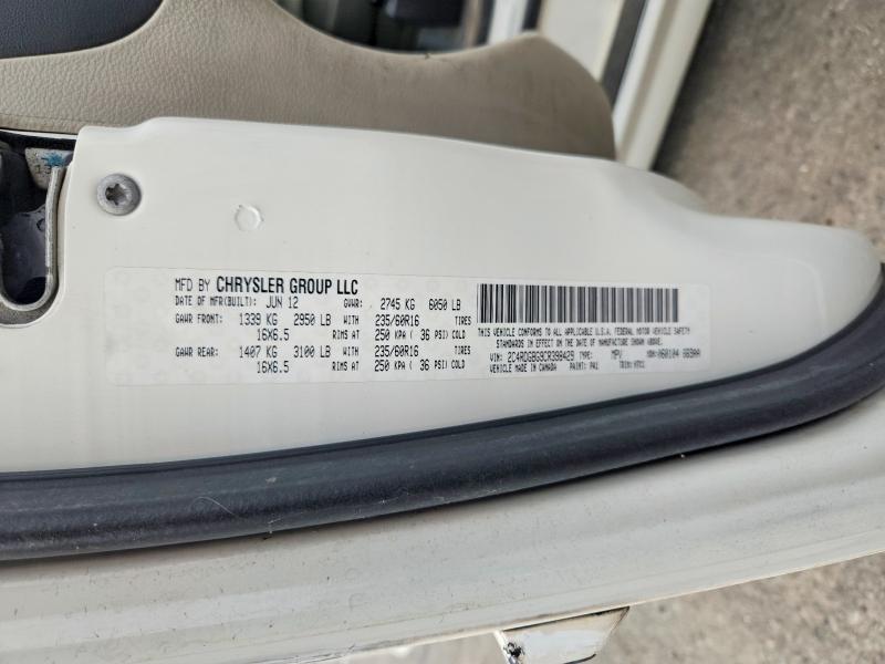 2012 Dodge Grand Caravan მანქანა იყიდება აუქციონზე, vin: 2C4RDGBG9CR398429, აუქციონის ნომერი: 65963506