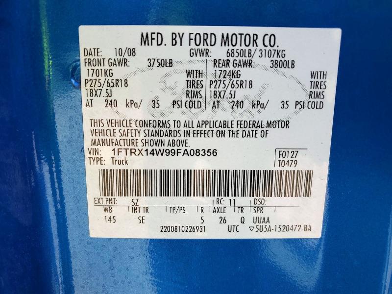 Продаж на аукціоні авто 2009 Ford F150, vin: 1FTRX14W99FA08356, номер лоту: 70446406