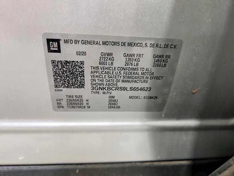 Aukcja sprzedaży 2020 Chevrolet Blazer, vin: 3GNKBCRS9LS654623, numer aukcji: 69413956