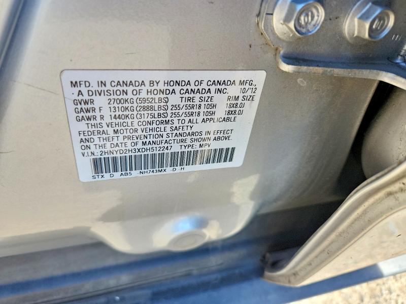 2013 Acura Mdx მანქანა იყიდება აუქციონზე, vin: 2HNYD2H3XDH512247, აუქციონის ნომერი: 70163806