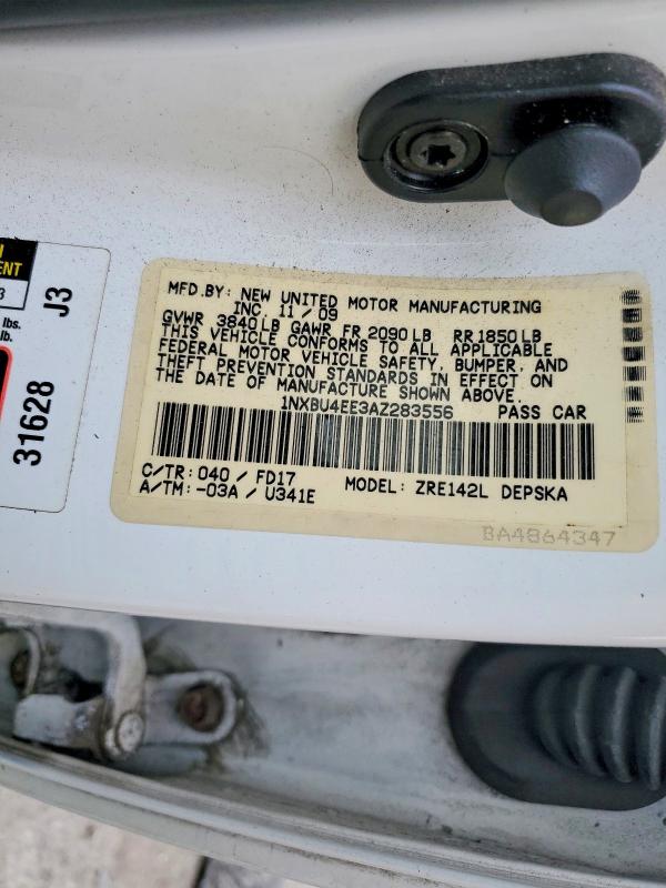 Продажа на аукционе авто 2010 Toyota Corolla, vin: 1NXBU4EE3AZ283556, номер лота: 70445516