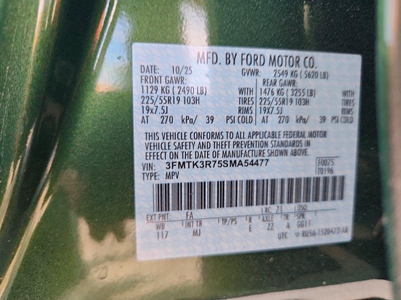 Продаж на аукціоні авто 2025 Ford Mustang Mach-e, vin: 3FMTK3R75SMA54477, номер лоту: 68052936