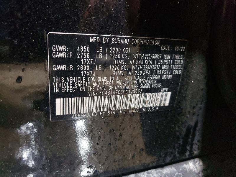 66961106 :رقم المزاد ، 4S4BTAFC6P3123667 vin ، 2023 Subaru Outback مزاد بيع