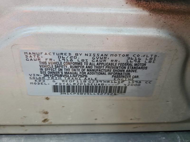 69803286 :رقم المزاد ، 3N1CP5BV5LL527525 vin ، 2020 Nissan Kicks مزاد بيع