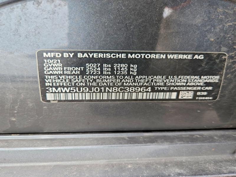 Продаж на аукціоні авто 2022 Bmw M340xi, vin: 3MW5U9J01N8C38964, номер лоту: 66896986