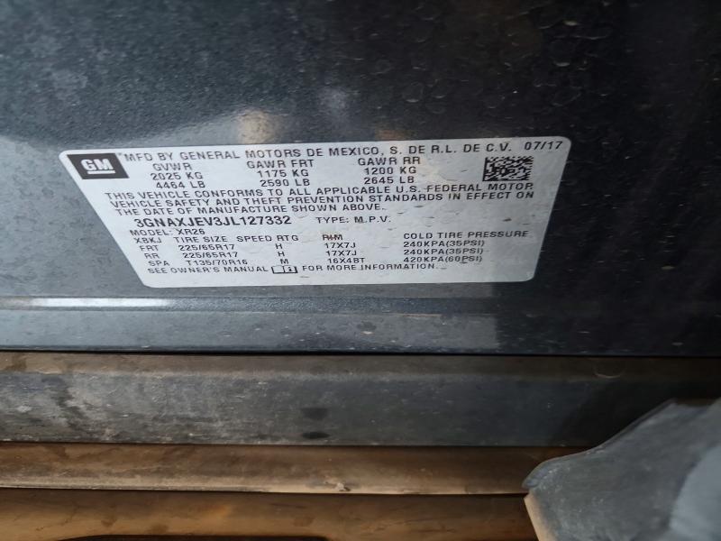 68692776 :رقم المزاد ، 3GNAXJEV3JL127332 vin ، 2018 Chevrolet Equinox مزاد بيع