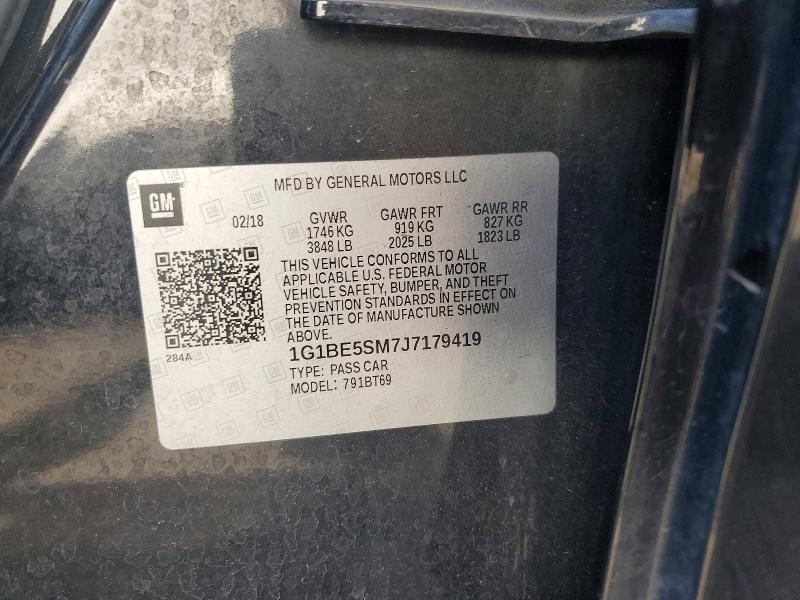 70176846 :رقم المزاد ، 1G1BE5SM7J7179419 vin ، 2018 Chevrolet Cruze مزاد بيع