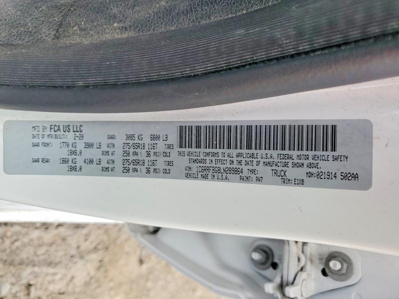Продаж на аукціоні авто 2020 Ram 1500, vin: 1C6RRFBG8LN289864, номер лоту: 67852976