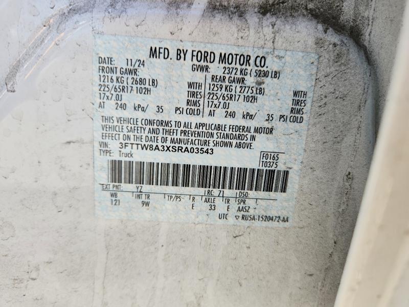 Продаж на аукціоні авто 2025 Ford Maverick, vin: 3FTTW8A3XSRA03543, номер лоту: 68898406