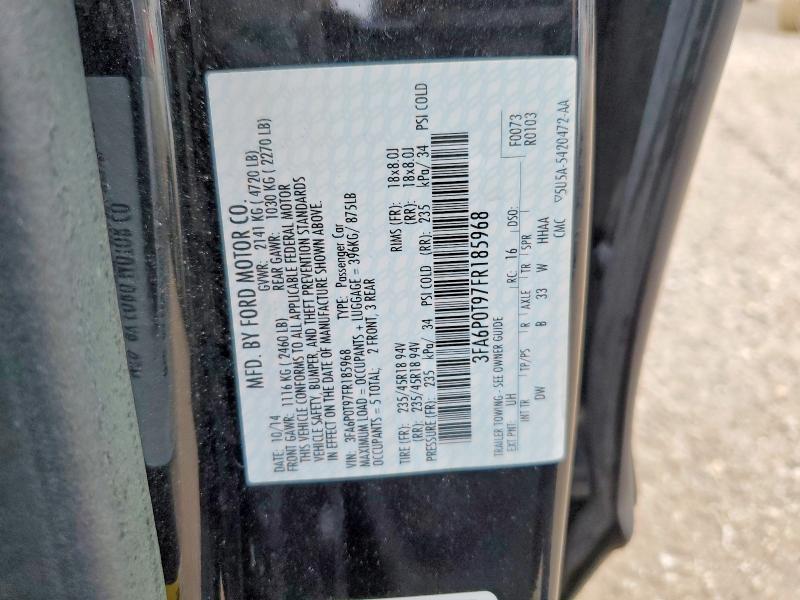 Продаж на аукціоні авто 2015 Ford Fusion, vin: 3FA6P0T97FR185968, номер лоту: 69208306