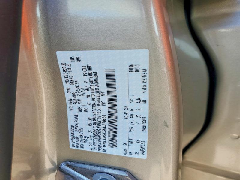 Продаж на аукціоні авто 2017 Ford Escape, vin: 1FMCU0GD5HUA78686, номер лоту: 69969676