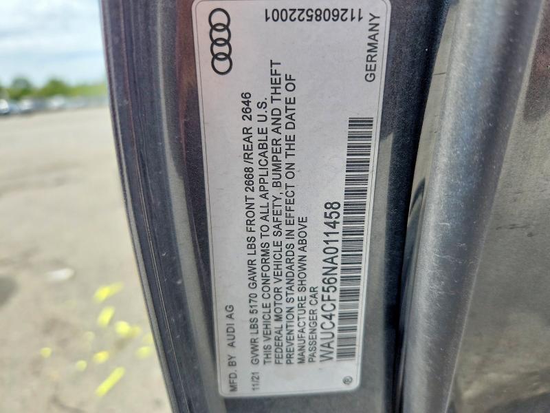 Aukcja sprzedaży 2022 Audi S5, vin: WAUC4CF56NA011458, numer aukcji: 68044336