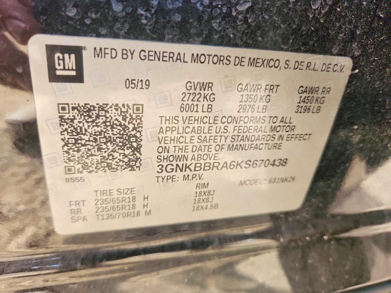 Продаж на аукціоні авто 2019 Chevrolet Blazer, vin: 3GNKBBRA6KS670438, номер лоту: 66513246