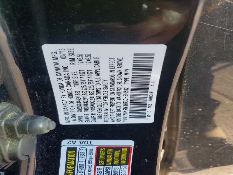 67640866 :رقم المزاد ، 2HKRM3H73DH510592 vin ، 2013 Honda Cr-v مزاد بيع