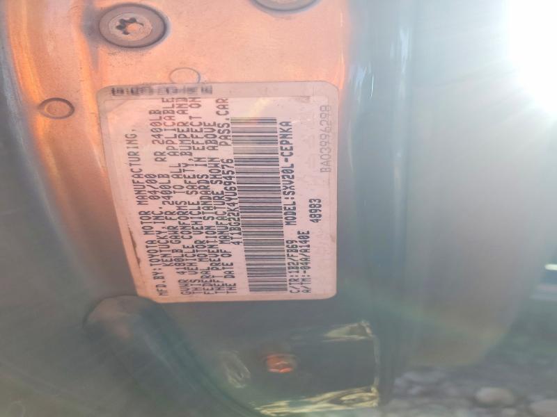 Aukcja sprzedaży 2000 Toyota Camry, vin: 4T1BG22K4YU694576, numer aukcji: 67279776