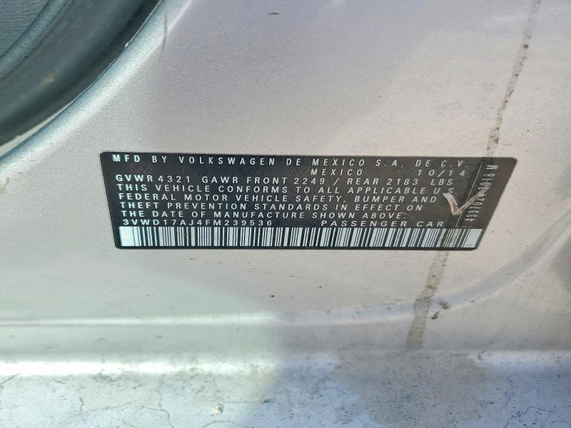 Aukcja sprzedaży 2015 Volkswagen Jetta, vin: 3VWD17AJ4FM239536, numer aukcji: 69395106