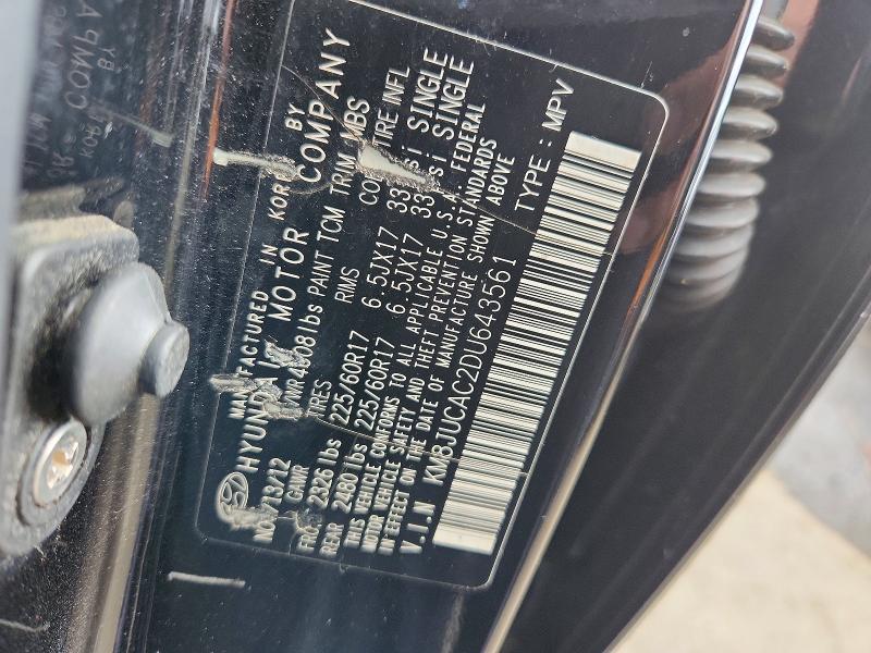 Aukcja sprzedaży 2013 Hyundai Tucson, vin: KM8JUCAC2DU643561, numer aukcji: 69699506