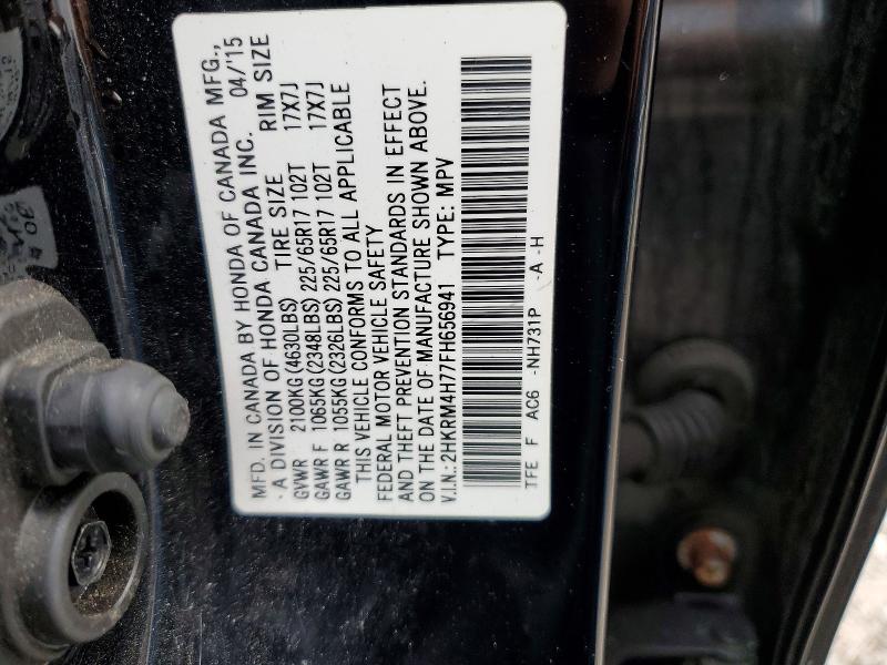 Продаж на аукціоні авто 2015 Honda Cr-v, vin: 2HKRM4H77FH656941, номер лоту: 66900526