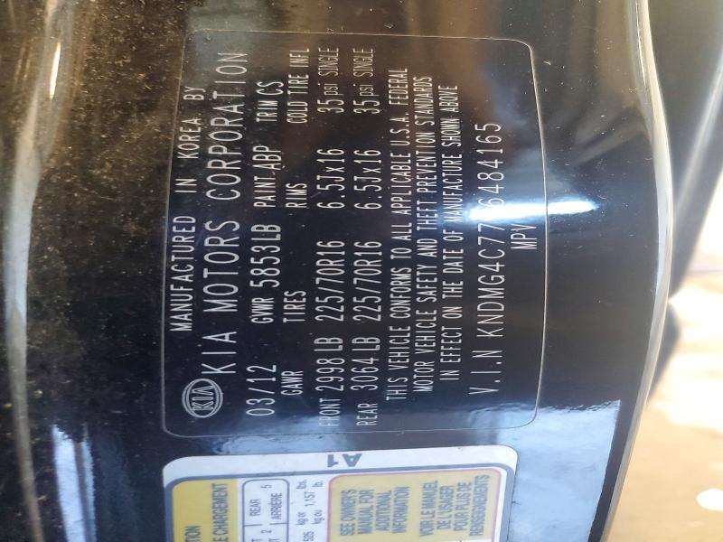 68155736 :رقم المزاد ، KNDMG4C77C6484165 vin ، 2012 Kia Sedona مزاد بيع