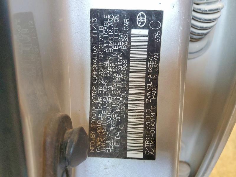 Продажа на аукционе авто 2014 Toyota Prius, vin: JTDKN3DU1E1764868, номер лота: 68999786