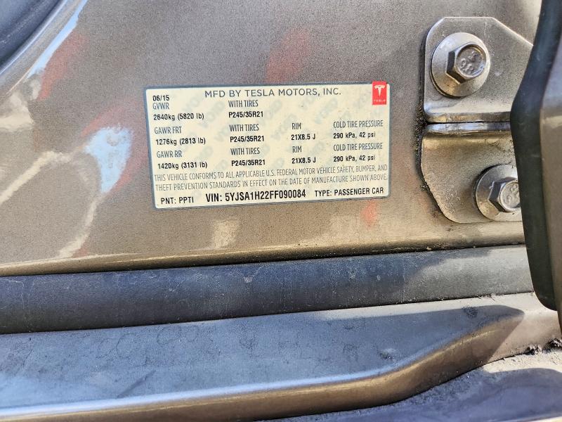 68179246 :رقم المزاد ، 5YJSA1H22FF090084 vin ، 2015 Tesla Model S مزاد بيع