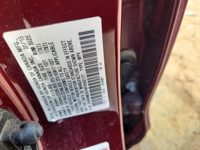 67742116 :رقم المزاد ، 2HKRM3H74FH542177 vin ، 2015 Honda Cr-v مزاد بيع