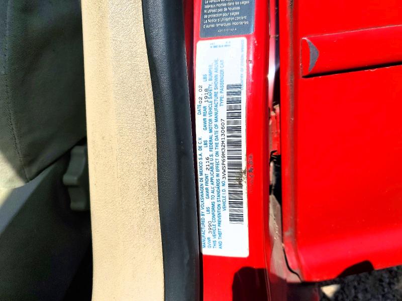 2002 Volkswagen Jetta მანქანა იყიდება აუქციონზე, vin: 3VWSP69M32M130607, აუქციონის ნომერი: 69508416