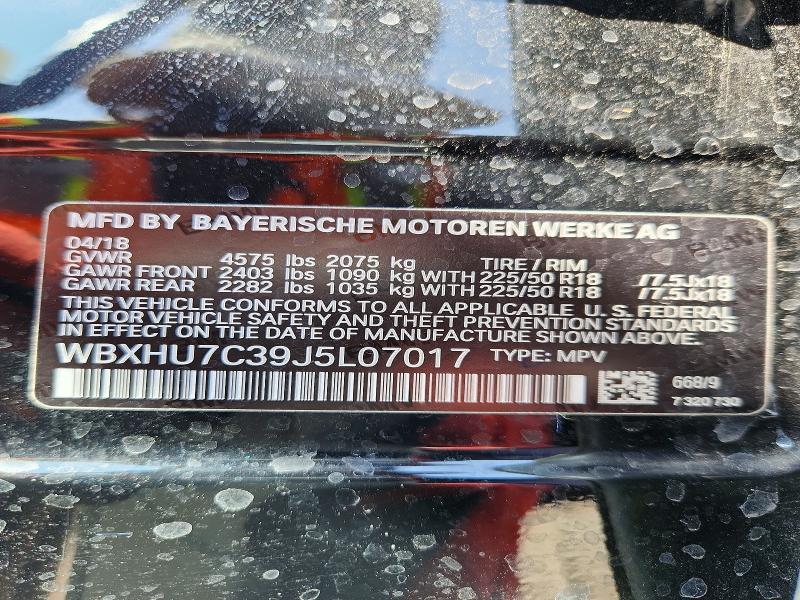 Aukcja sprzedaży 2018 Bmw X1, vin: WBXHU7C39J5L07017, numer aukcji: 70302536