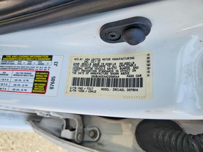 Продаж на аукціоні авто 2010 Toyota Corolla, vin: 1NXBU4EEXAZ358544, номер лоту: 70072516