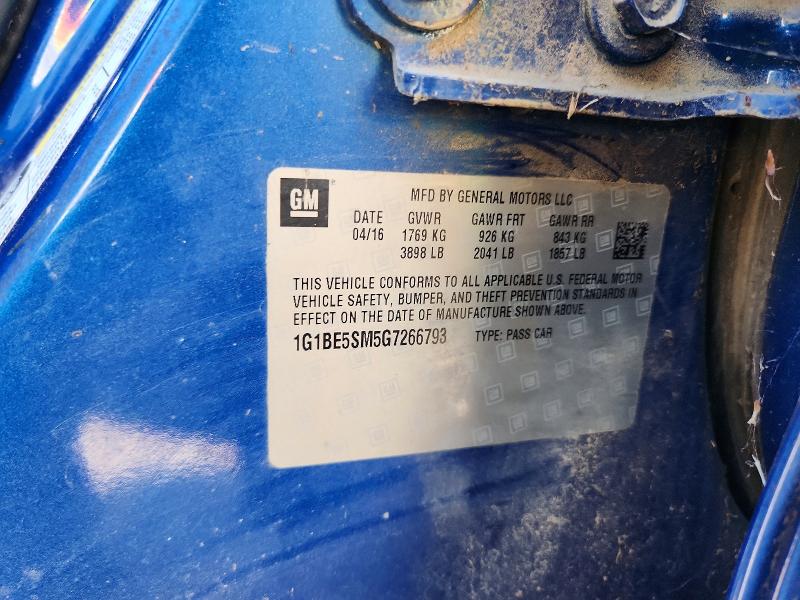 Продажа на аукционе авто 2016 Chevrolet Cruze, vin: 1G1BE5SM5G7266793, номер лота: 68391716