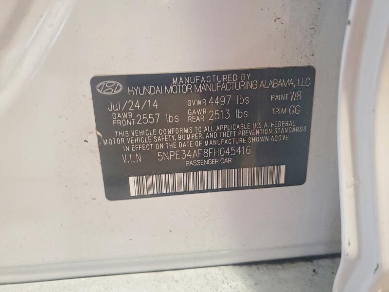 2015 Hyundai Sonata მანქანა იყიდება აუქციონზე, vin: 5NPE34AF8FH045416, აუქციონის ნომერი: 67458276