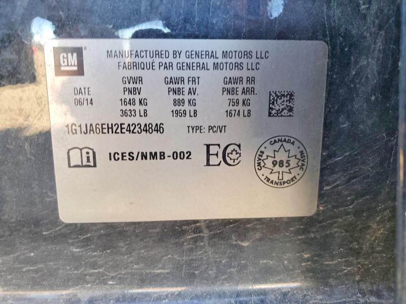 Продаж на аукціоні авто 2014 Chevrolet Sonic, vin: 1G1JA6EH2E4234846, номер лоту: 66960316