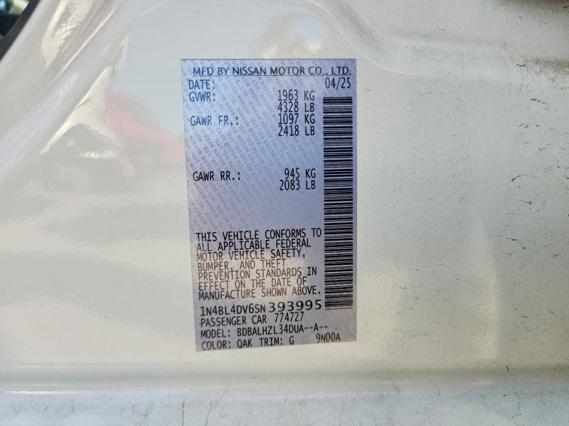 Продаж на аукціоні авто 2025 Nissan Altima, vin: 1N4BL4DV6SN393995, номер лоту: 70283826