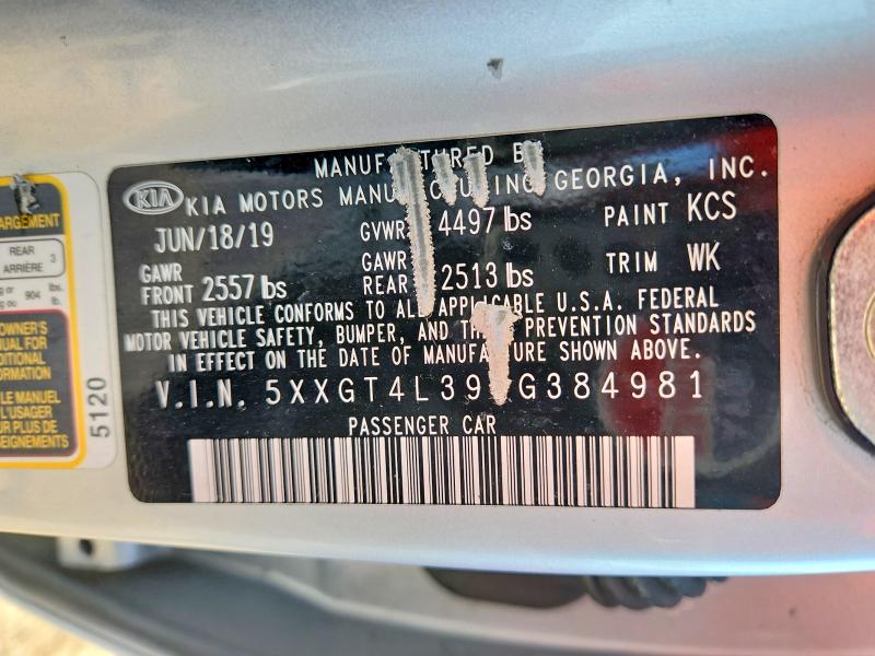 2020 Kia Optima მანქანა იყიდება აუქციონზე, vin: 5XXGT4L39LG384981, აუქციონის ნომერი: 66117256