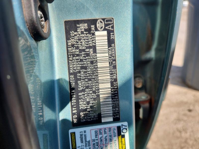Auction sale of the 2005 Toyota Corolla, vin: 2T1BR30E95C497669, lot number: 66092676